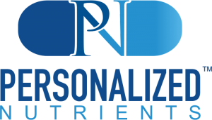 Light and dark blue logo of Personalized Nutrients